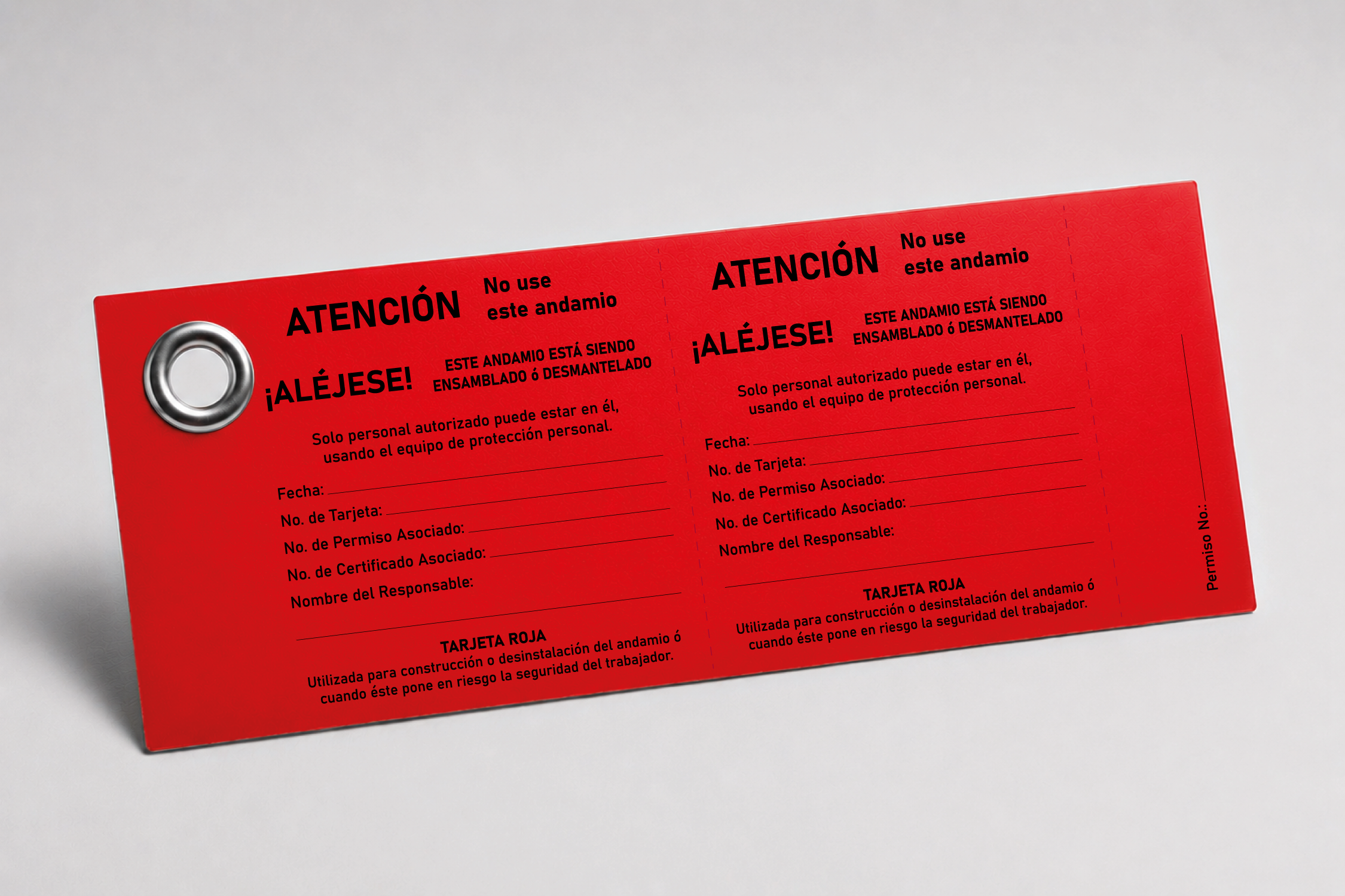 Etiqueta de Andamio Roja