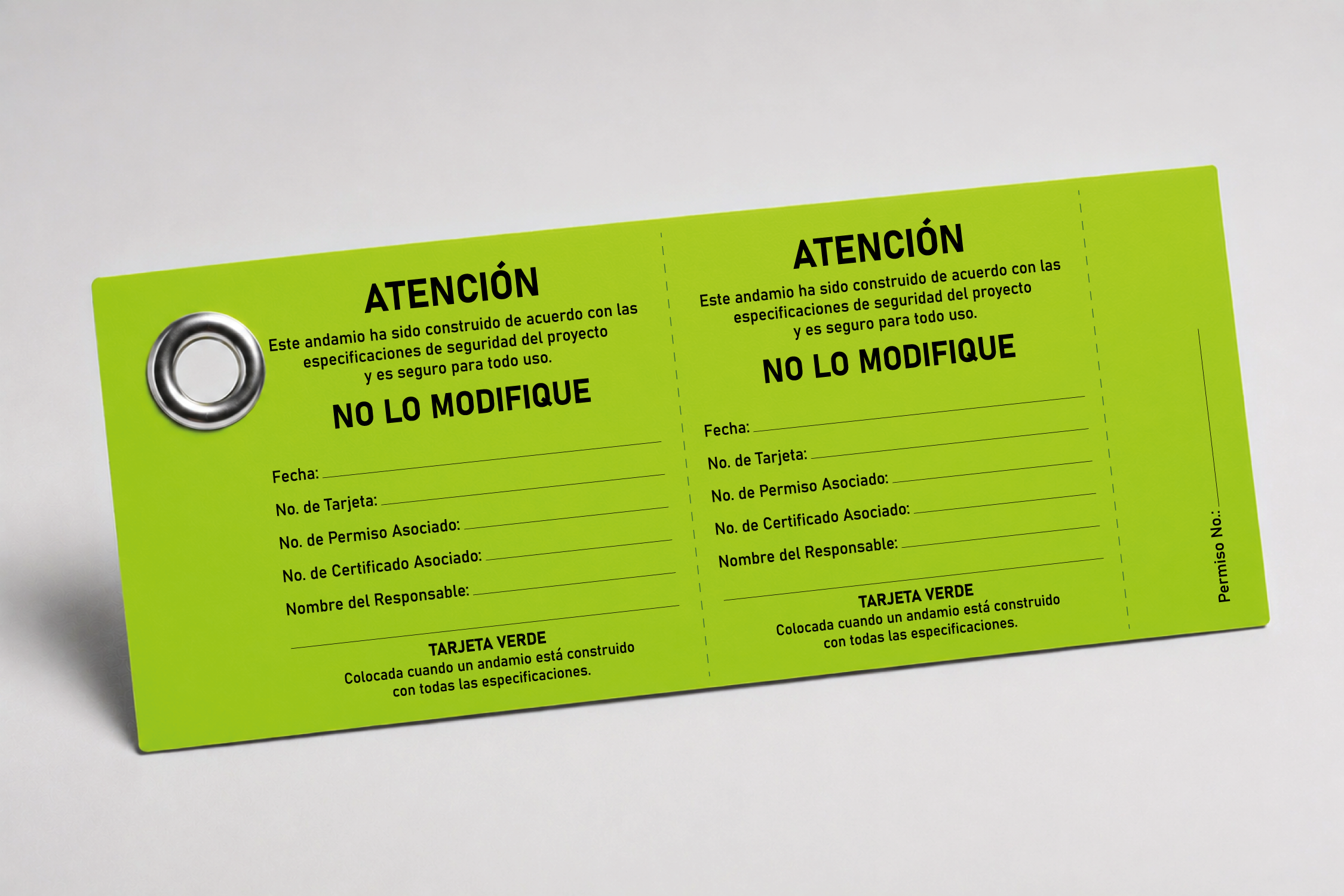 Etiqueta de Andamio Verde